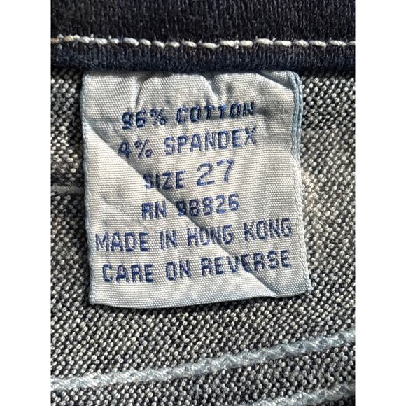 Jordache Women's 27 Blue Dark Wash Studded Rhinestone Stretch Pants Denim Jeans - Picture 4 of 14